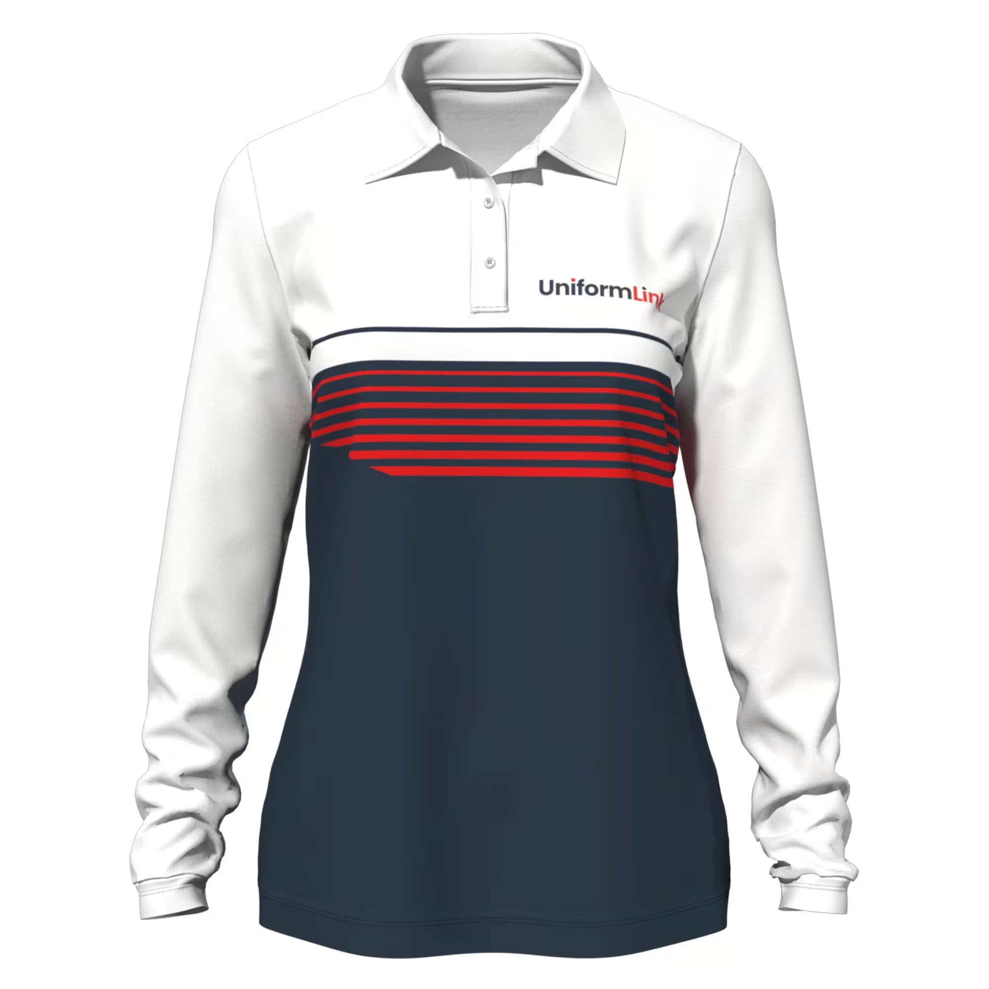 Custom Sublimated Women’s Long Sleeve Polo - Featured Image | Uniform Link
