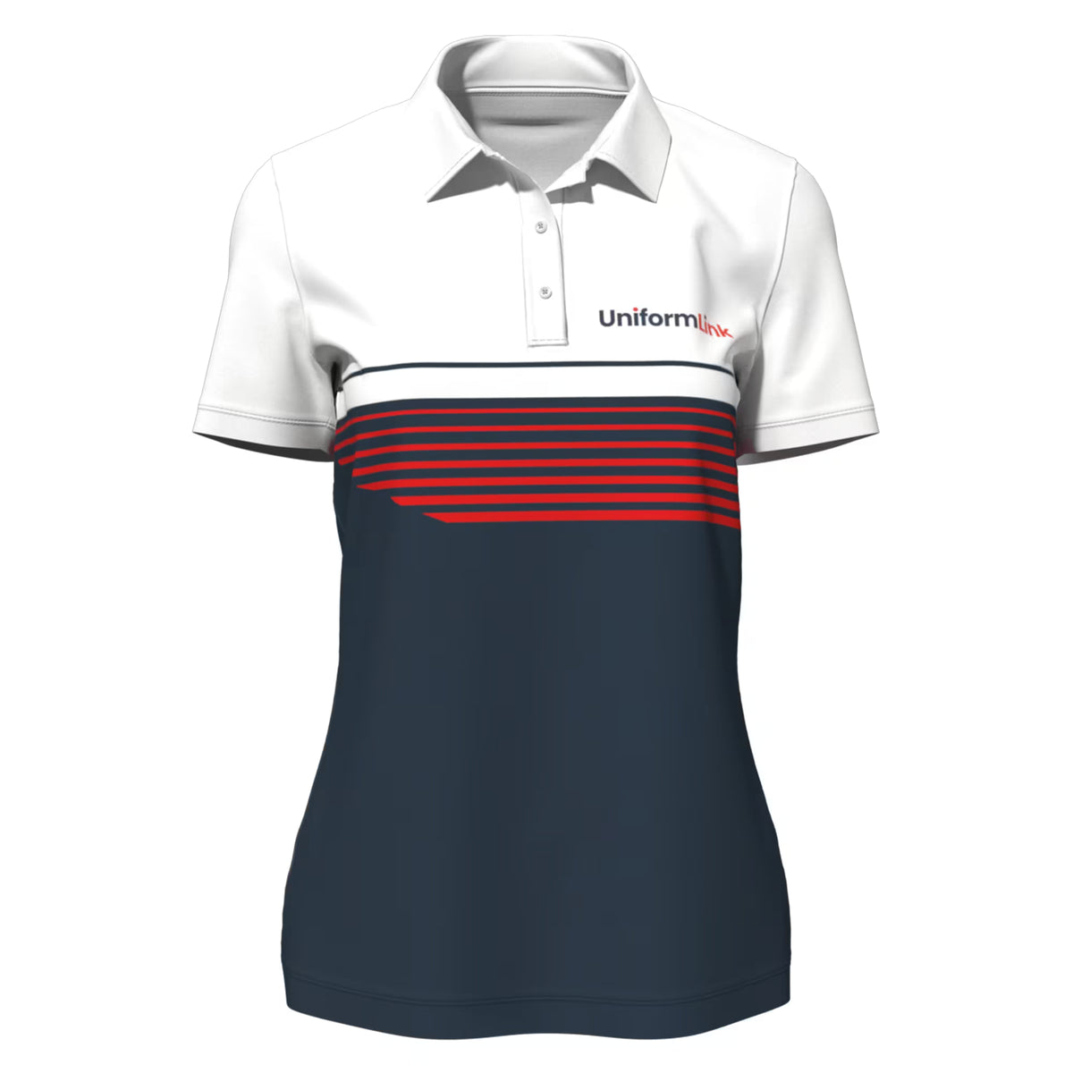 Custom Sublimated Women's Short Sleeve Polo – Straight Bottom Hem - Featured Image | Uniform Link