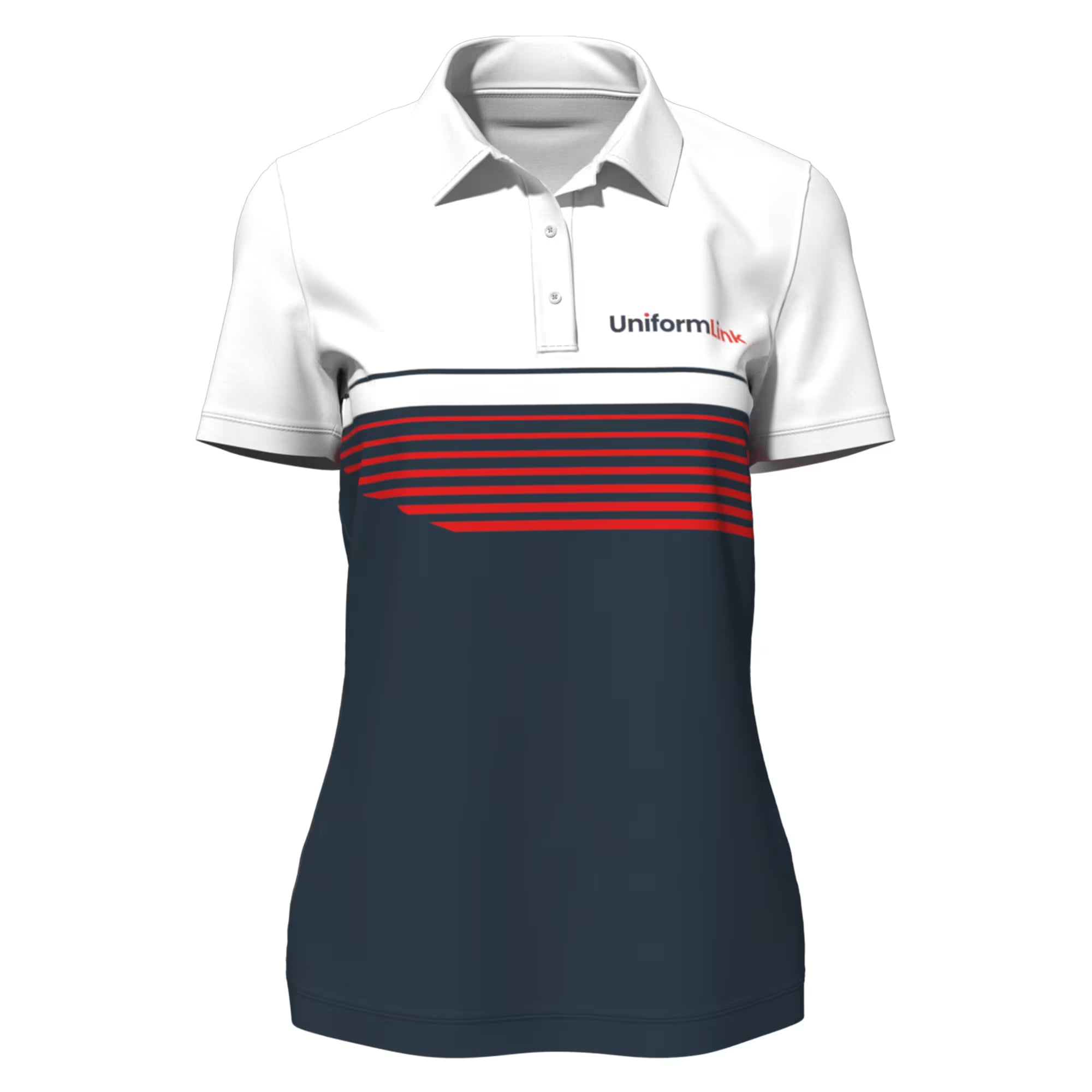 Custom Sublimated Women's Short Sleeve Polo – Straight Bottom Hem - Featured Image | Uniform Link