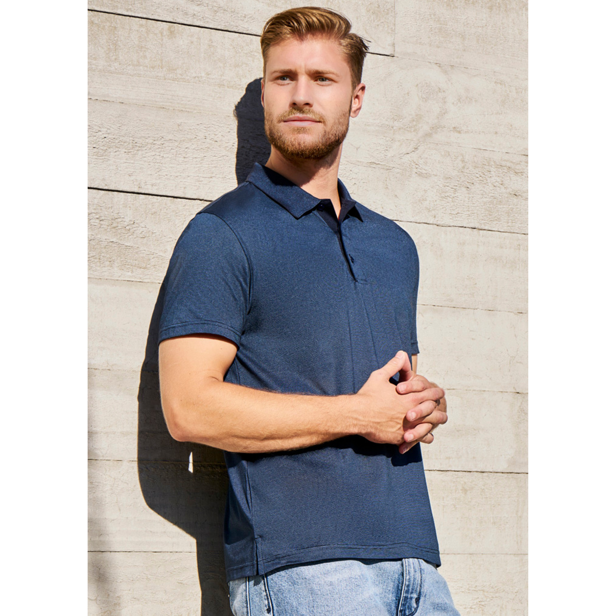 Mens Shadow Short Sleeve Cotton Polo - Biz Collection