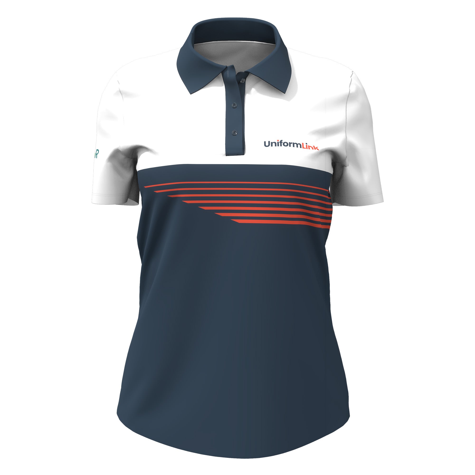 Custom Sublimated Women’s Short Sleeve Polo – Scalloped Hem