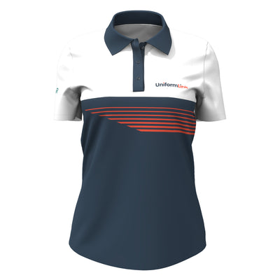 Custom Sublimated Women’s Short Sleeve Polo – Scalloped Hem