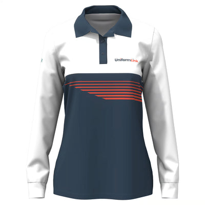 Custom Sublimated Women's Long Sleeve Polo – Fishing Shirt - Featured Image | Uniform Link
