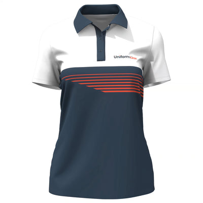 Custom Sublimated Women’s Short Sleeve Polo – Side Split - Featured Image | Uniform Link