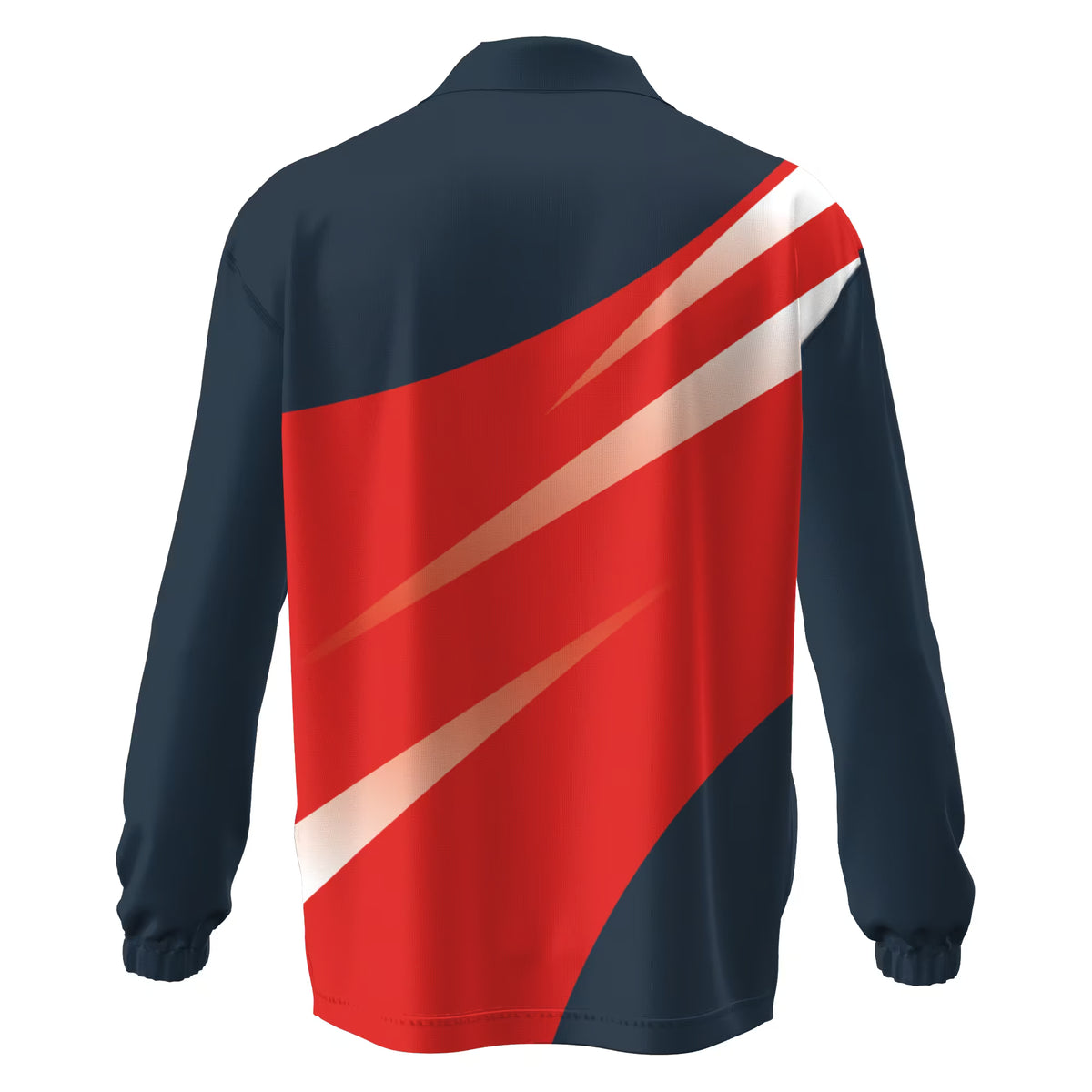 Sublimated navy, white and red custom track jacket by Uniform Link