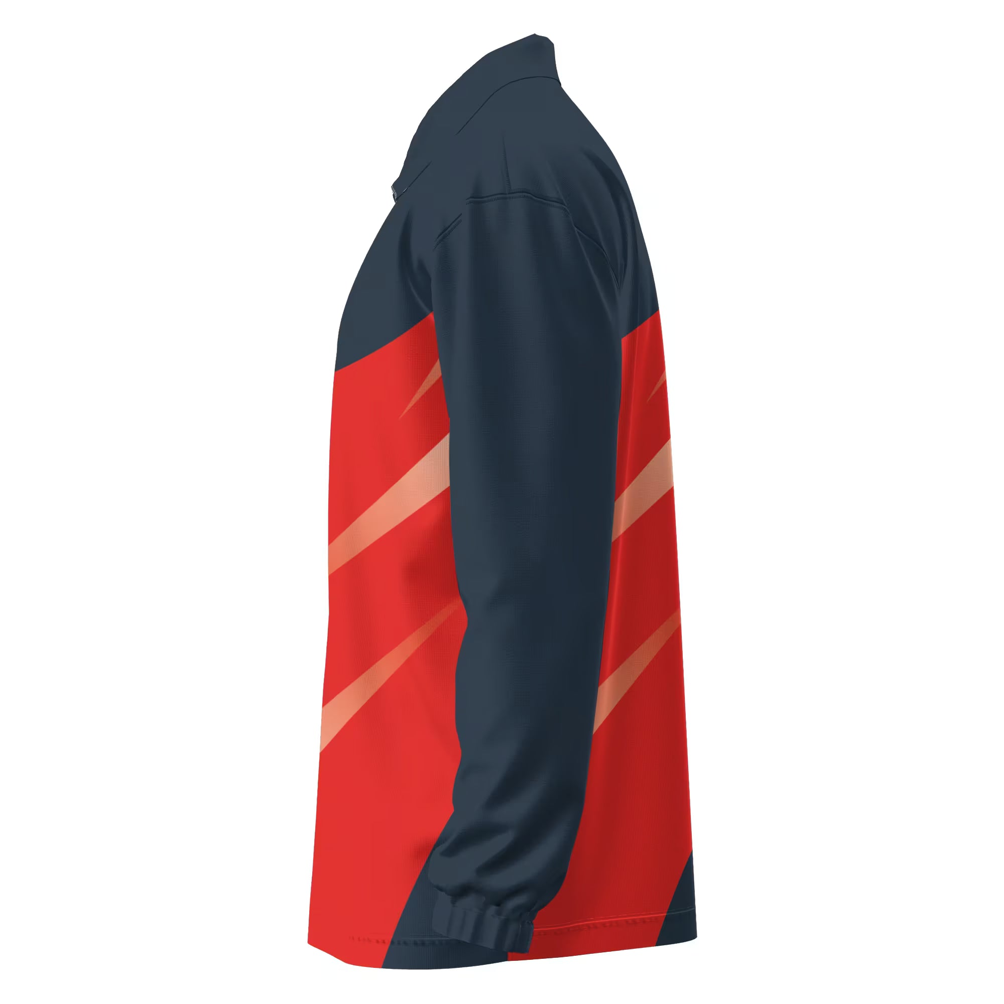 Sublimated navy, white and red custom track jacket by Uniform Link