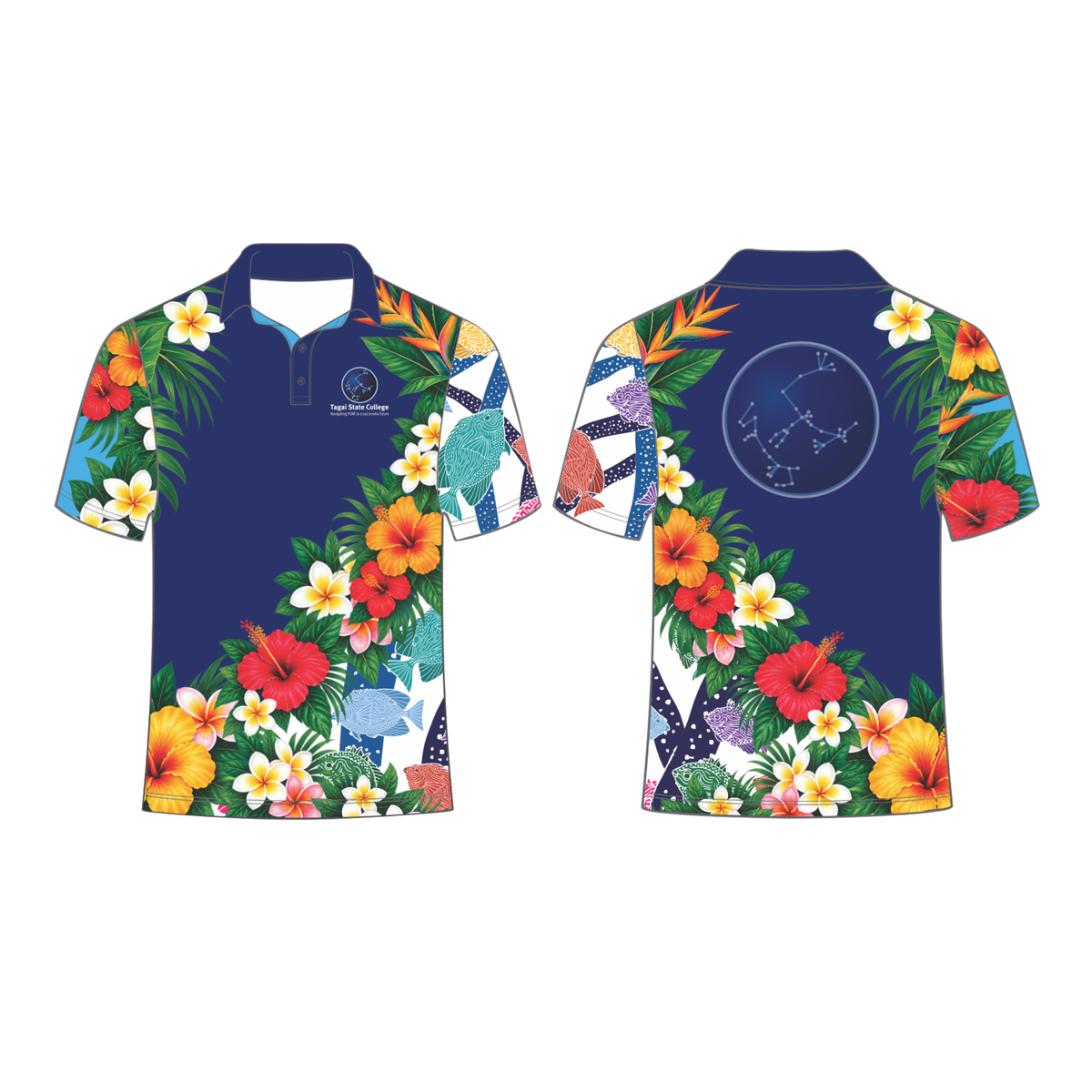 Pre-order Tagai State College Floral Friday Polo