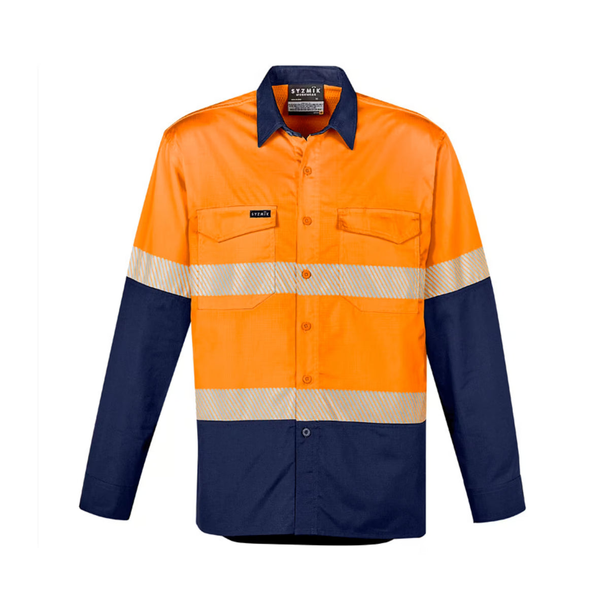 Mens Rugged Cooling Hi Vis Segmented Tape Long Sleeve Shirt - Syzmik - Product Image | Uniform Link