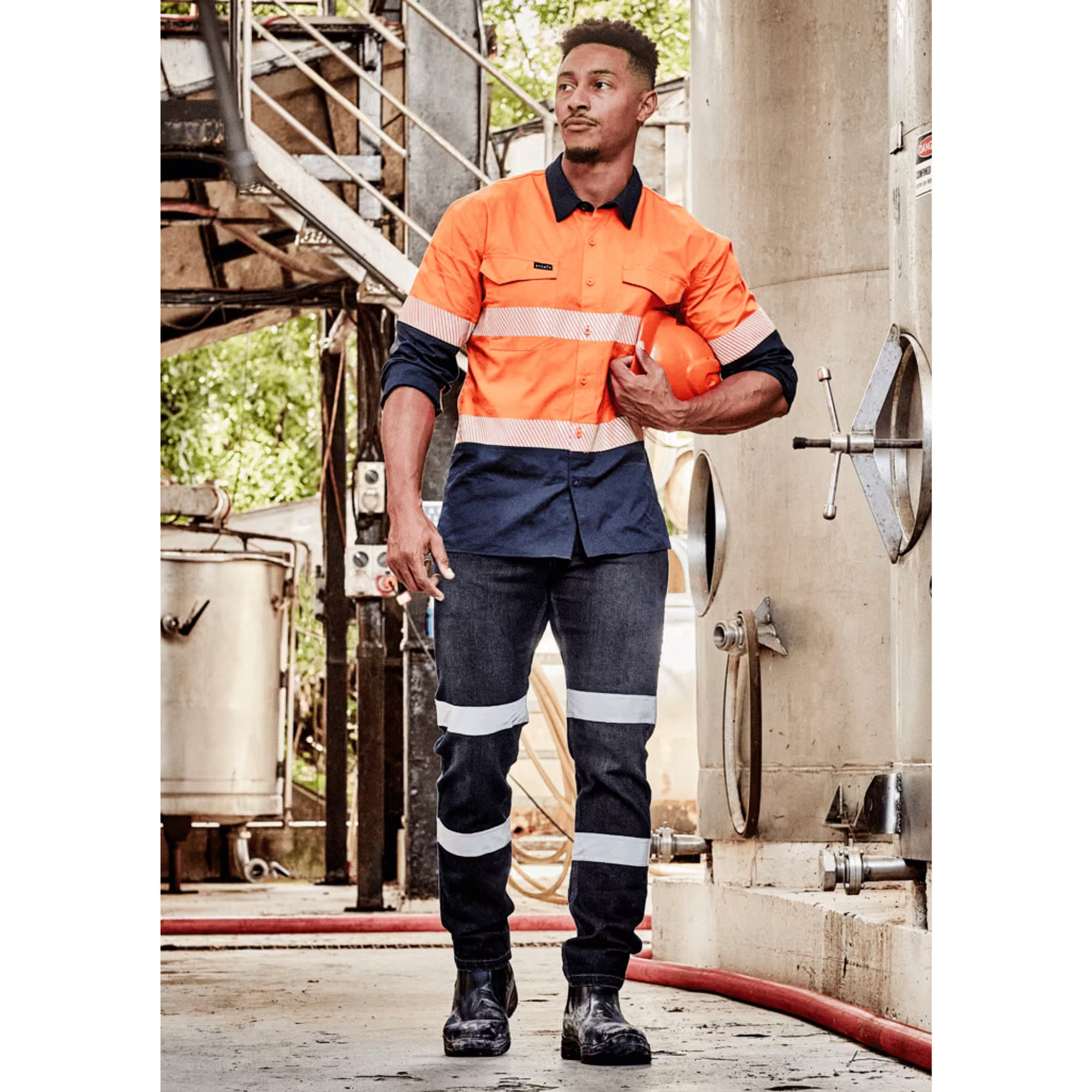 Mens Rugged Cooling Hi Vis Segmented Tape Long Sleeve Shirt - Syzmik - Product Image 2 | Uniform Link