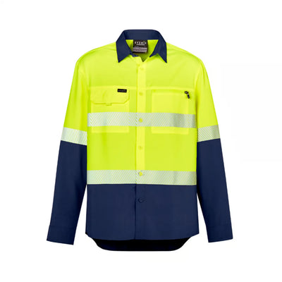Mens Hi Vis Outdoor Segmented Tape Long Sleeve Shirt - Syzmik - Product Image | Uniform Link