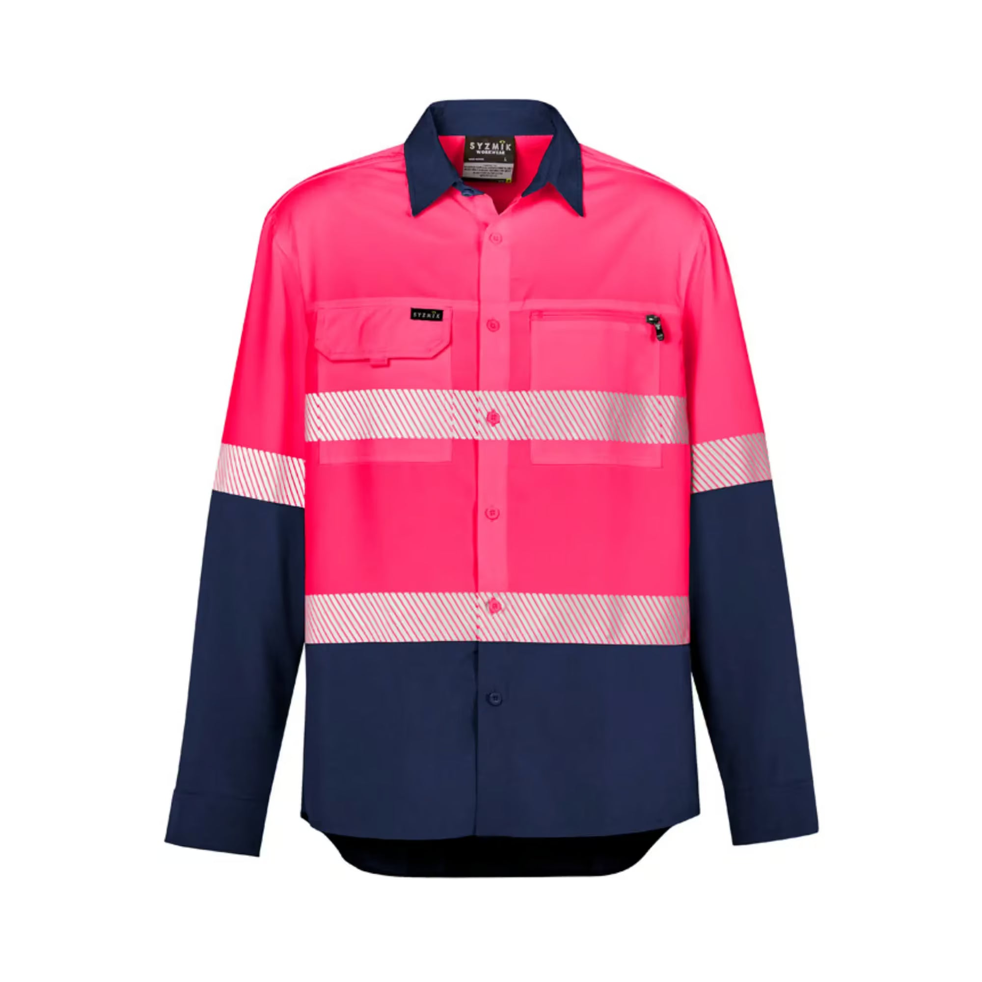 Mens Hi Vis Outdoor Segmented Tape Long Sleeve Shirt - Syzmik