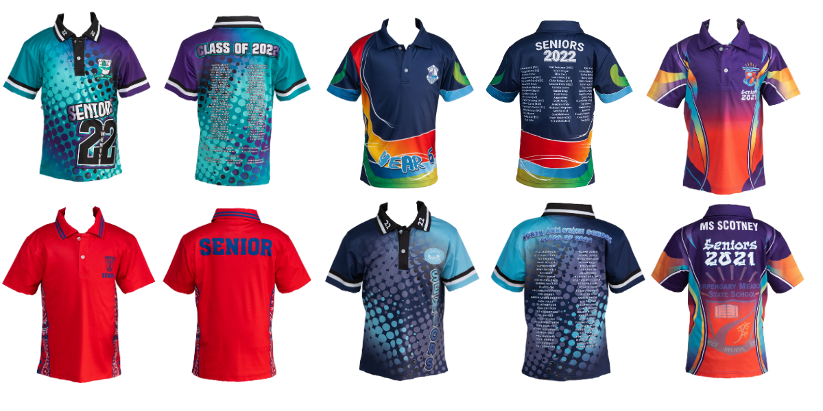 School leaver shirts that have been designed and manufactured by Uniform Link